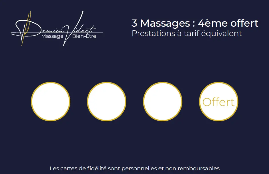 Massage Vidart - Tarifs des massages - 1